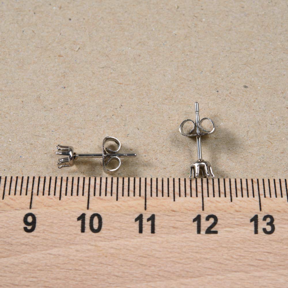 Amazon.co.jp: 【サージカルステンレス 316】 4mm 立て爪 石座 台座